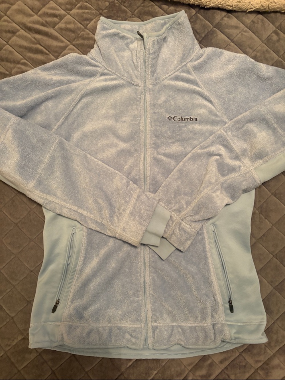Columbia Pale Blue Full-Zip Fleece Jacket